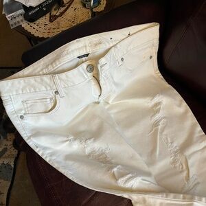 American Eagle, white distressed jeans